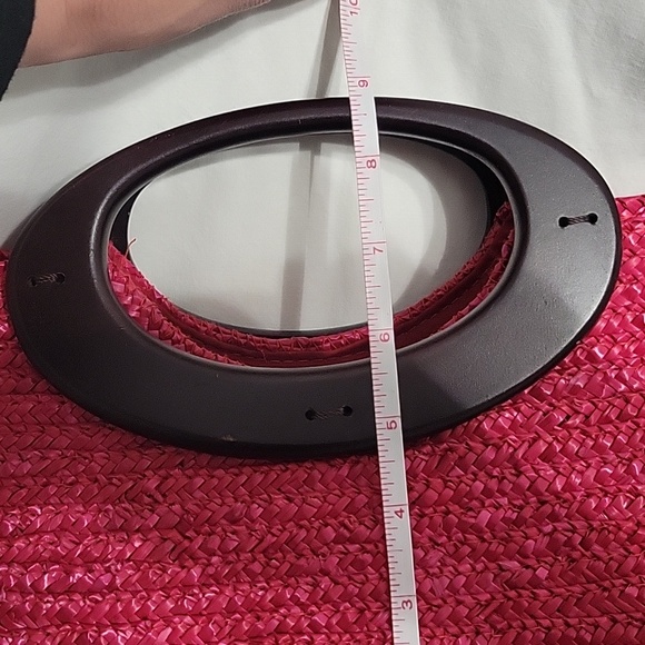 Cute Summer Straw Satchel. RED - Picture 6 of 7